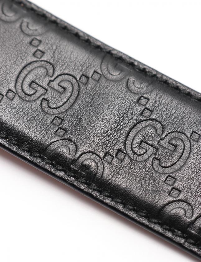 グッチ GUCCI ベルト インターロッキングG グッチシマ 黒 小物 レザー