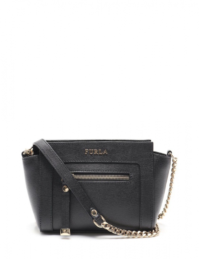 フルラ FURLA チェーンショルダーバッグ ギネヴラ 黒 レザー フルラ FURLA チェーンショルダーバッグ ギネヴラ 黒 レザー