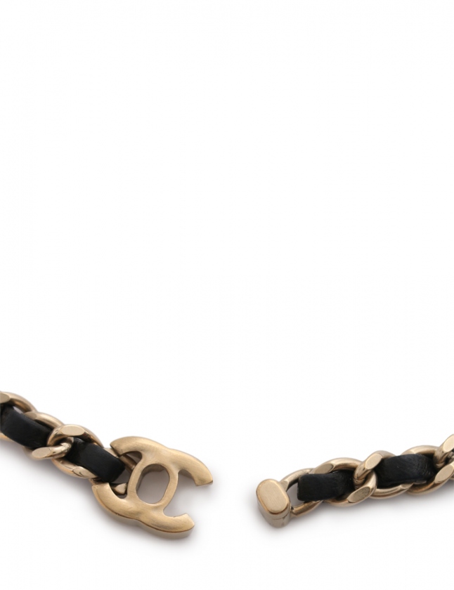 シャネル CHANEL チョーカー ココマーク ターンロック 黒 ゴールド