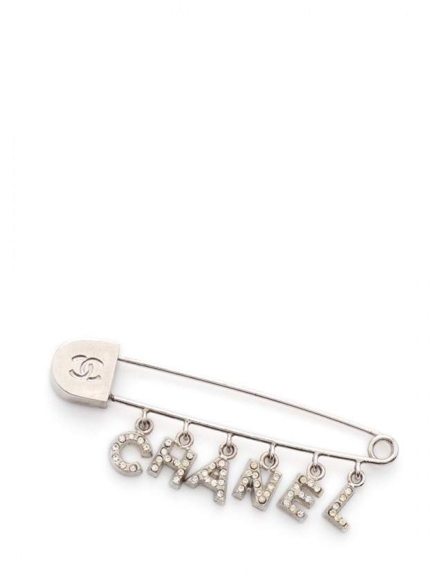 シャネル CHANEL ピンブローチ ロゴ シルバー アクセサリー ライン 