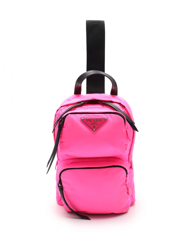 プラダ PRADA ボディバッグ ワンショルダーバッグ ピンク 黒 1BZ026 