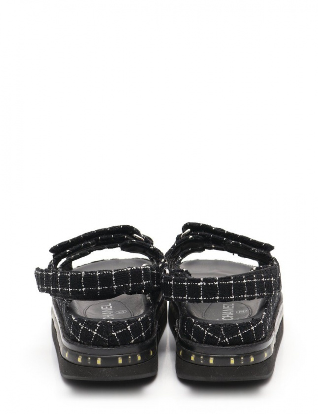 CHANEL 02s キャンバス スニーカー 39 レディース ブルー×オレンジ 
