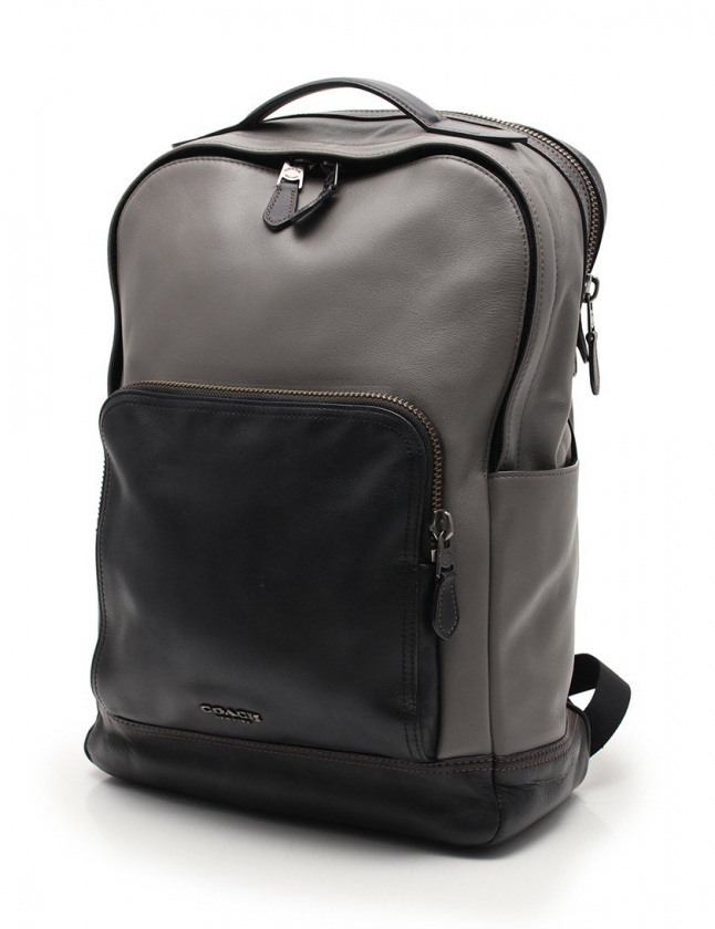コーチ COACH バックパック リュックサック グレー 黒 F37599 レザー 