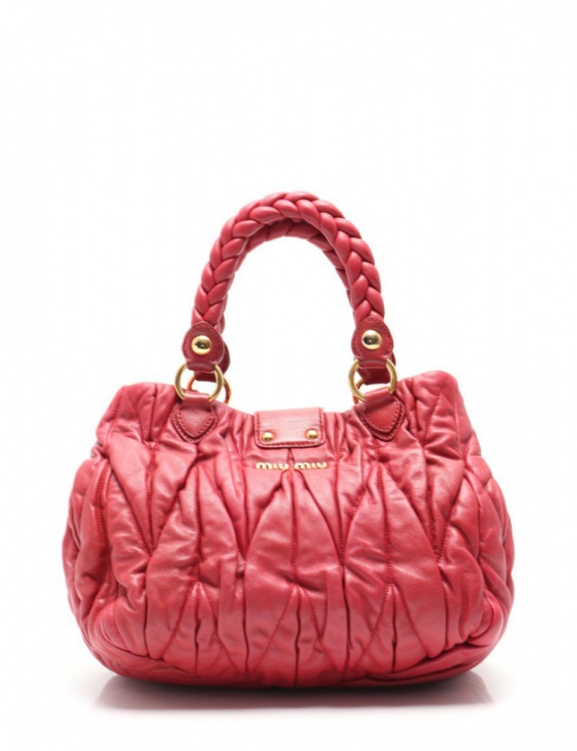 Miu Miu 赤 マテラッセ ハンドバッグ Miu Miu 赤 マテラッセ ハンドバッグ