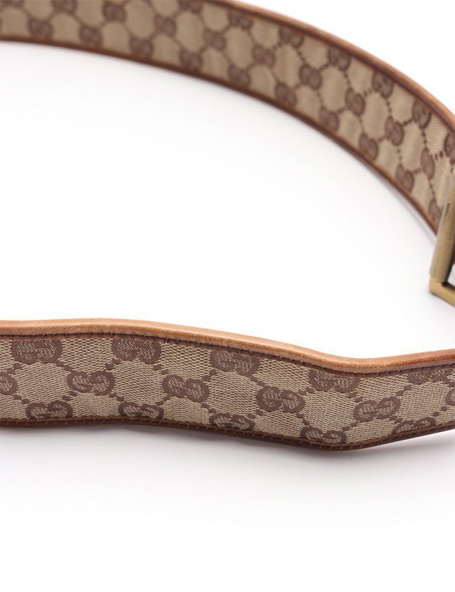 グッチ GUCCI ベルト GGキャンバス ベージュ 茶 小物 キャンバス