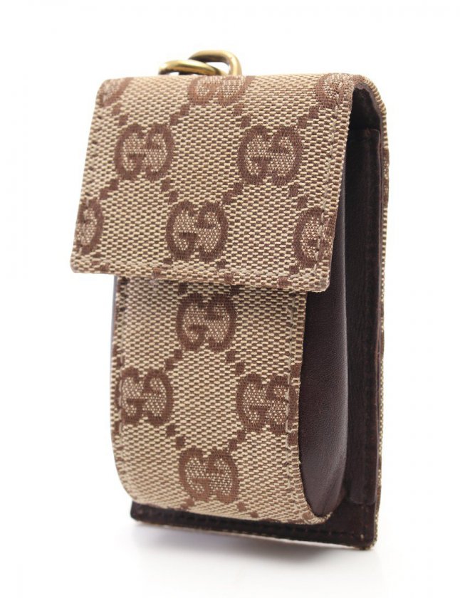 グッチ GUCCI ポーチ キーケース GGキャンバス ベージュ ダーク 