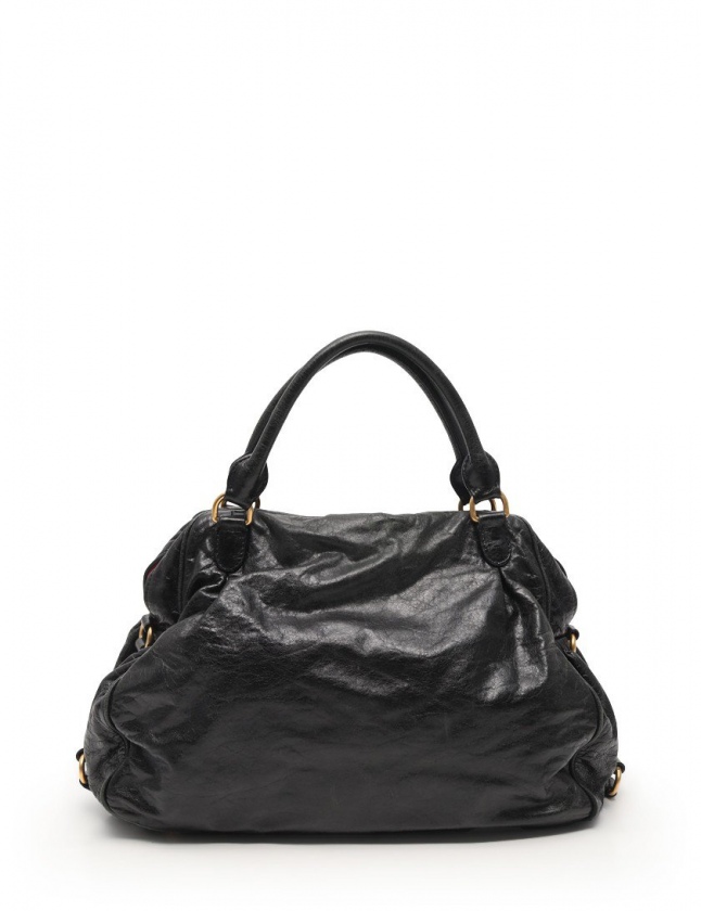 ミュウミュウ miumiu ハンドバッグ ショルダーバッグ 黒 レザー