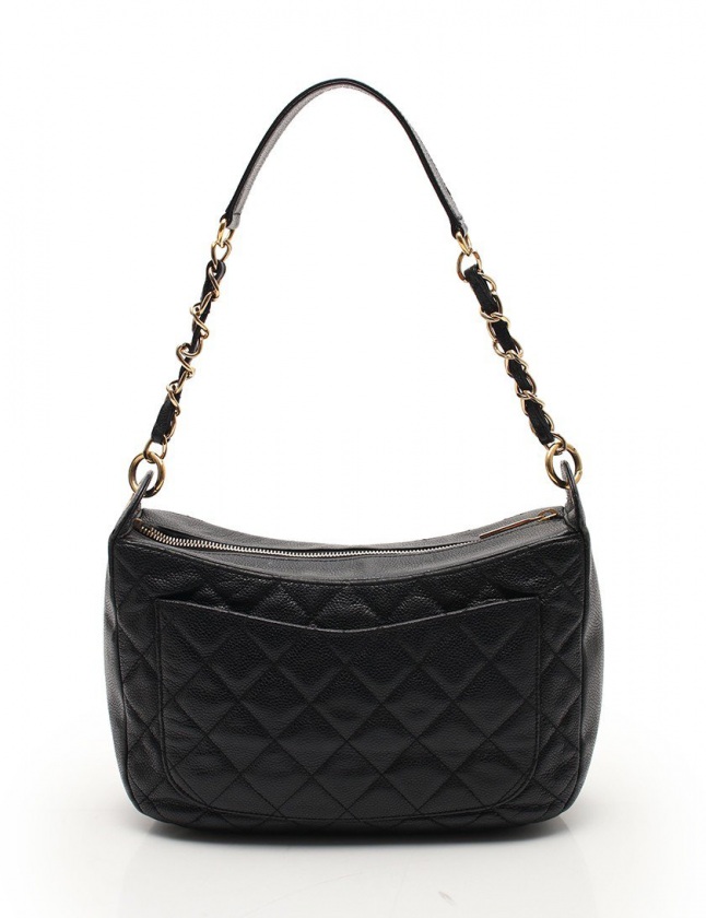シャネル Chanel チェーンショルダーバッグ マトラッセ ココマーク 黒 キャビアスキン ゴールド金具 レディース 114 ベクトルパーク