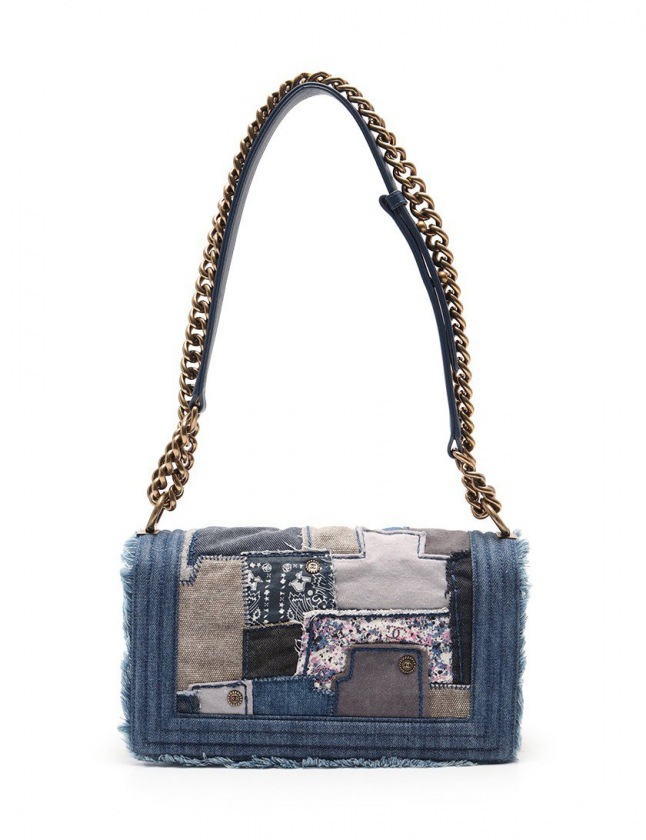 シャネル CHANEL チェーンショルダーバッグ ボーイシャネル 青 マルチ 