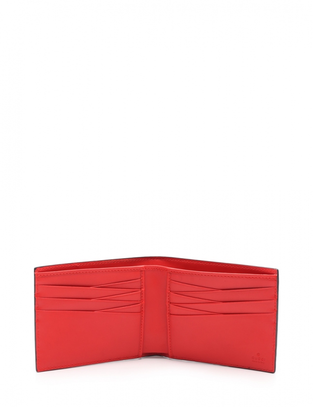 グッチ GUCCI 二つ折り財布 グッチシマ 赤 小物 レザー 406693