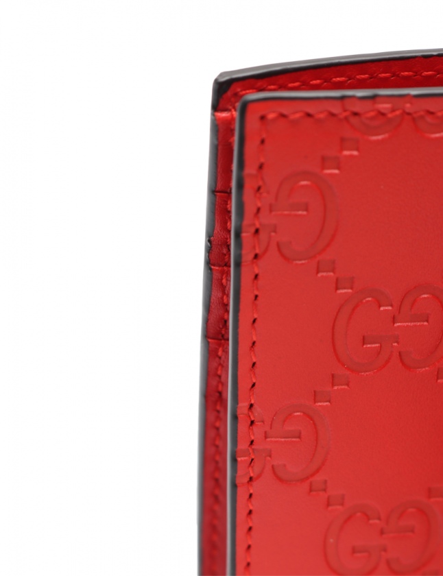 GUCCI 赤 レザー 二つ折り財布 Gucci 二つ折り財布 赤 レザー - メルカリ