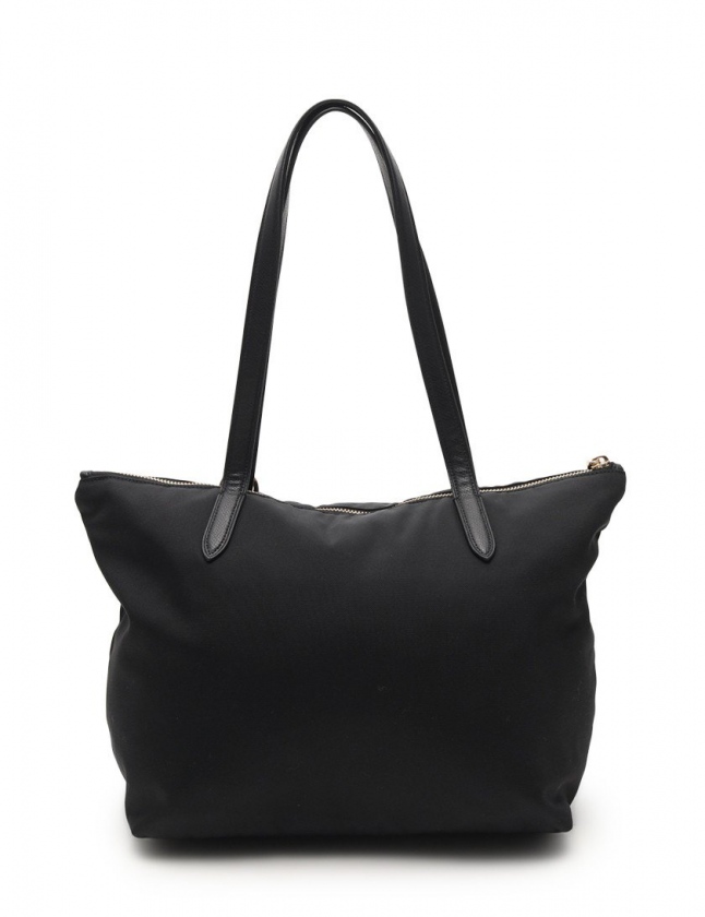 コーチ COACH トートバッグ 黒 35500 ナイロン レザー ジップ コーチ COACH トートバッグ 黒 35500 ナイロン レザー ジップ