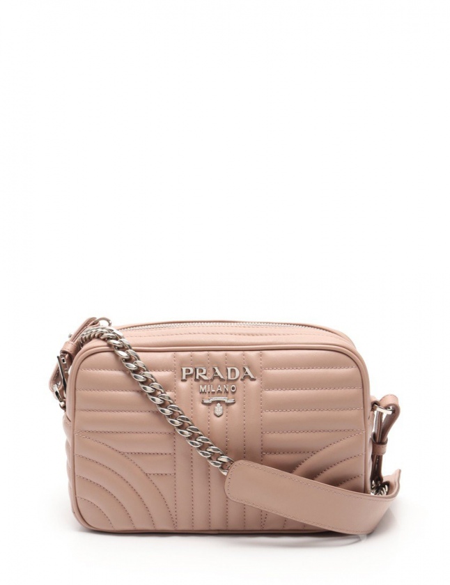 プラダ PRADA チェーンショルダーバッグ ピンクベージュ 1BH083 レザー 