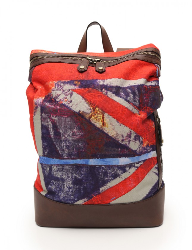 ヴィヴィアンウエストウッド Vivienne Westwood バックパック リュック 茶 マルチカラー キャンバス レザー Albert Union Jack メンズ レディース 114 ベクトルパーク