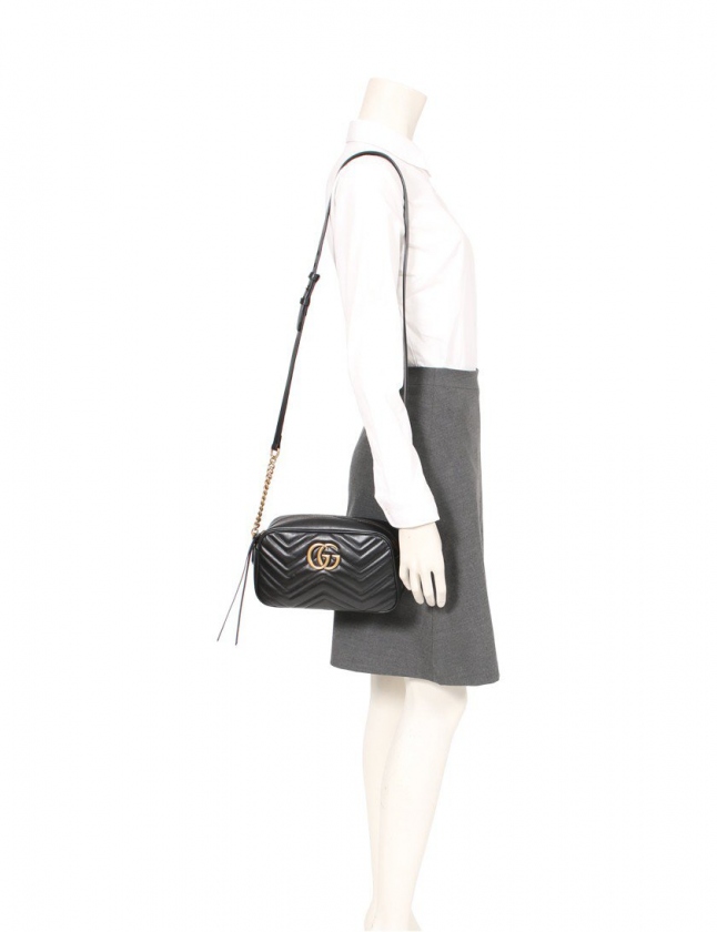 グッチ GUCCI チェーンショルダーバッグ GGマーモント 黒 447632