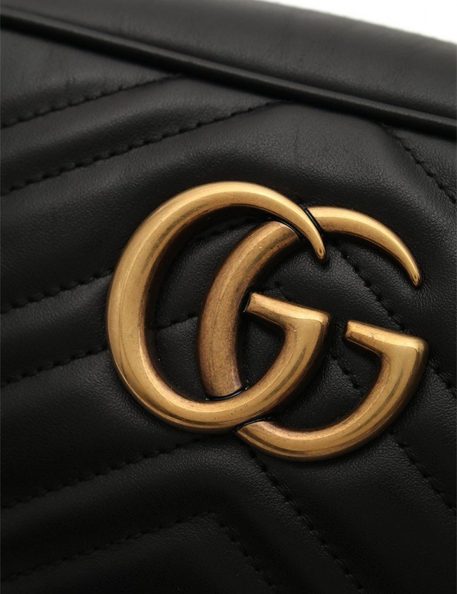 グッチ GUCCI チェーンショルダーバッグ GGマーモント 黒 447632