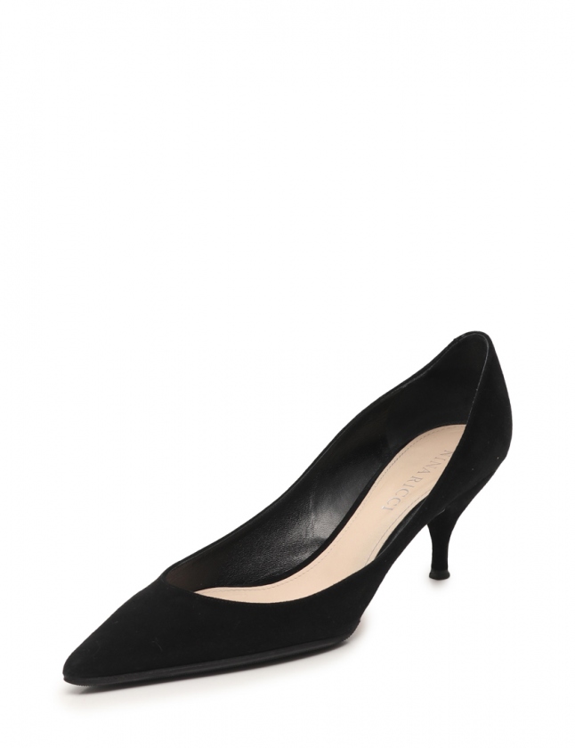 ニナリッチ NINA RICCI パンプス ヒール 黒 37.5 シューズ 24.5cm 