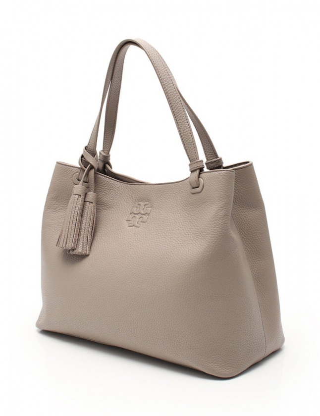 トリーバーチ TORY BURCH トートバッグ グレーベージュ レザー 
