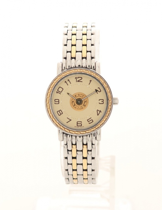 エルメス HERMES 腕時計 セリエウォッチ コンビ レディース シルバー  