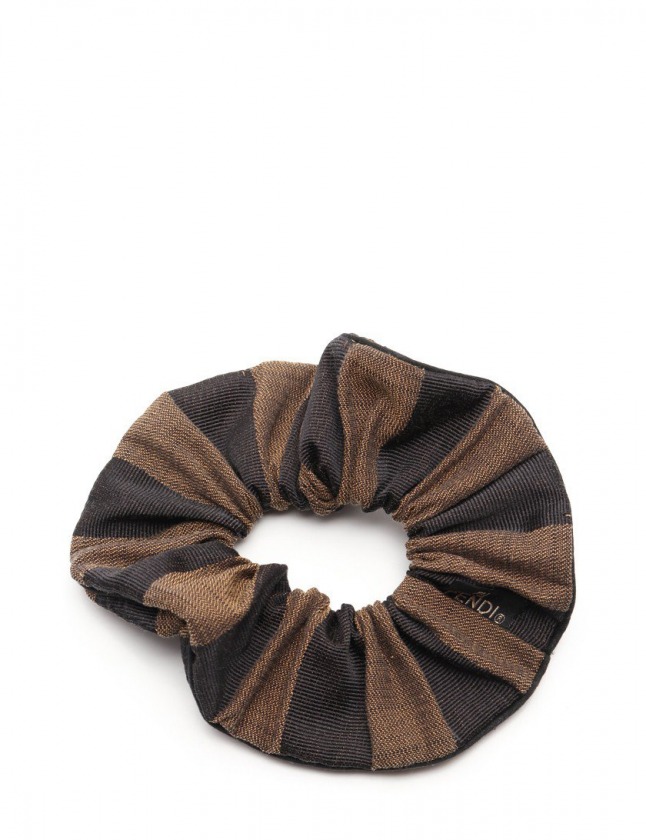 FENDI ロゴ入り シュシュ 黒・茶色 ウィメンズ デザイナーズ ヘア