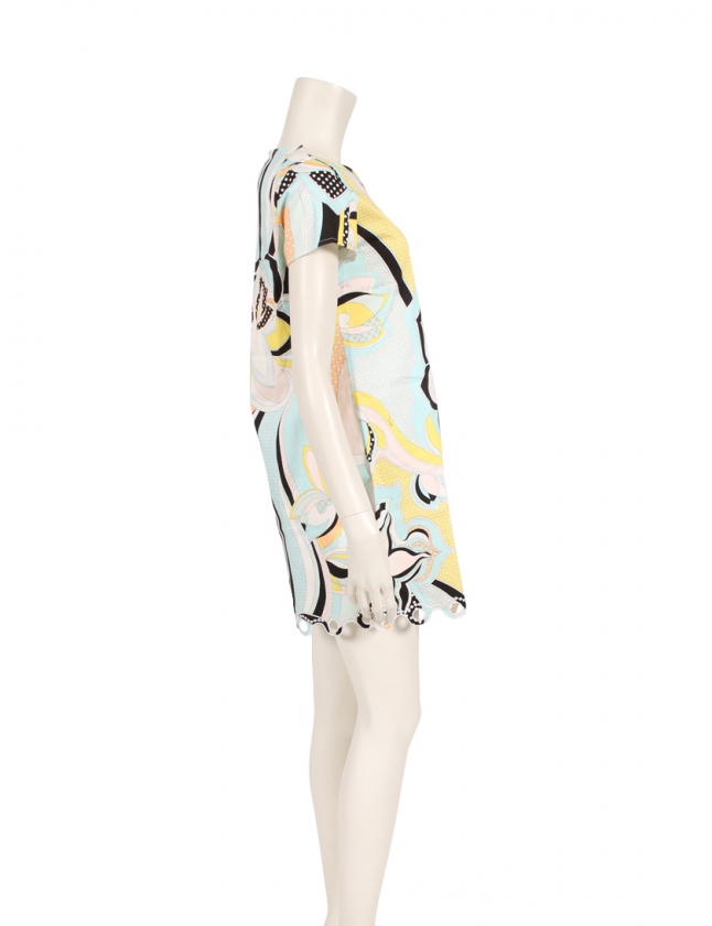 エミリオプッチ EMILIO PUCCI ワンピース 水色 マルチカラー 14 半袖  