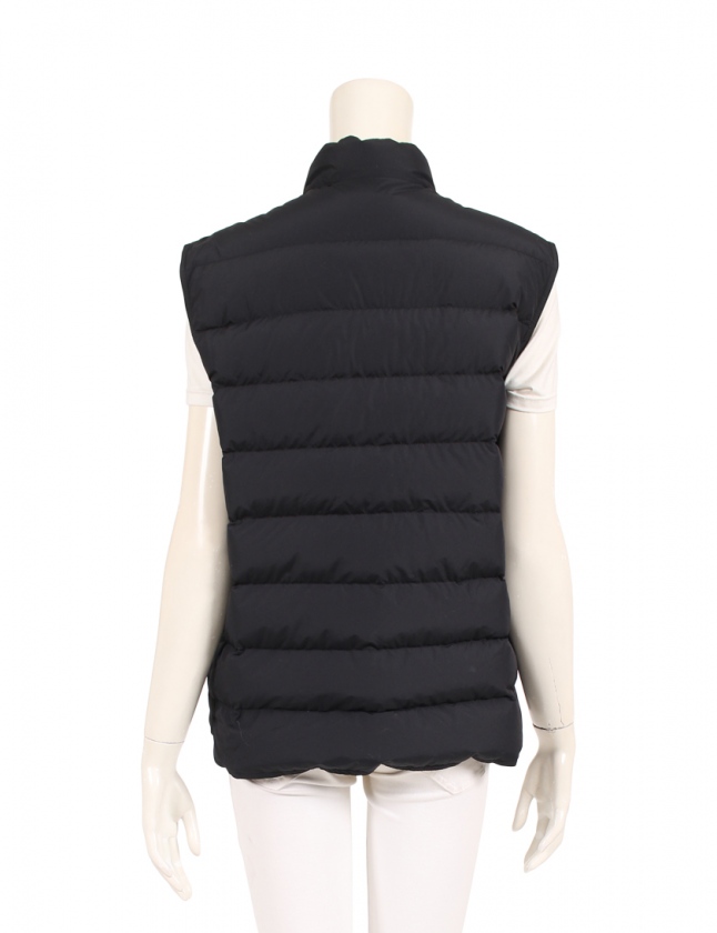 モンクレール MONCLER ダウンベスト 黒 1 アウター ワンポイント