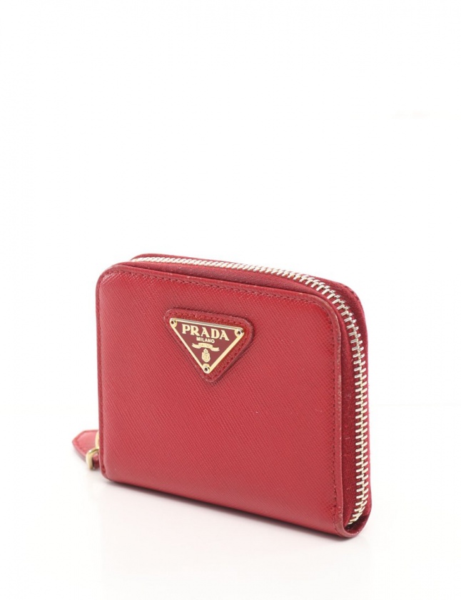 プラダ PRADA ラウンドファスナーコインケース 赤 小物