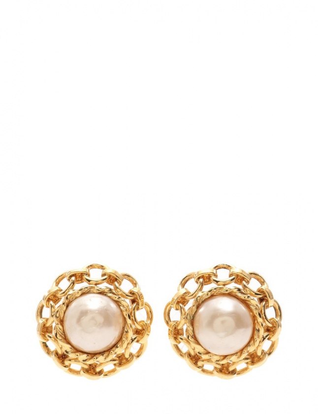 シャネル CHANEL イヤリング ゴールド アクセサリー フェイクパール 26 
