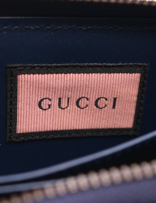 グッチ GUCCI カードケース コインケース ゴースト ネイビー 赤