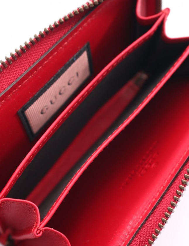 美品 希少品 グッチ ゴースト カードケース コインケース レザー 赤 グッチ GUCCI カードケース コインケース ゴースト GG 赤 黒