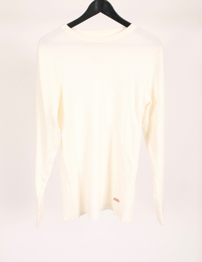 シュプリーム Supreme Hanes ワッフルtシャツ カットソー アイボリー M トップス 長袖 無地 コットン メンズ 114 ベクトルパーク