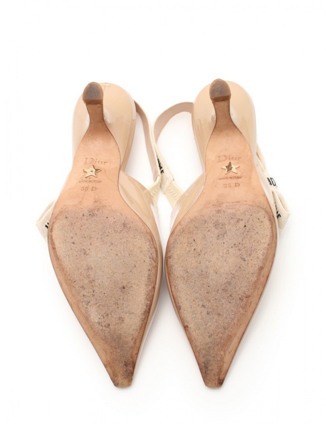 クリスチャンディオール Christian Dior パンプス ヒール ポインテッドトゥ ベージュ 36 シューズ エナメルレザー バックストラップ J'ADior レディース クリスチャンディオール Christian Dior パンプス ヒール ポインテッドトゥ ベージュ 36 シューズ エナメルレザー バックストラップ J'ADior レディース