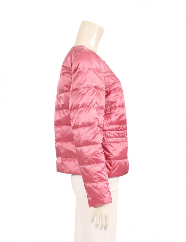 プラダ PRADA ダウンジャケット ノーカラー ピンク 42 アウター