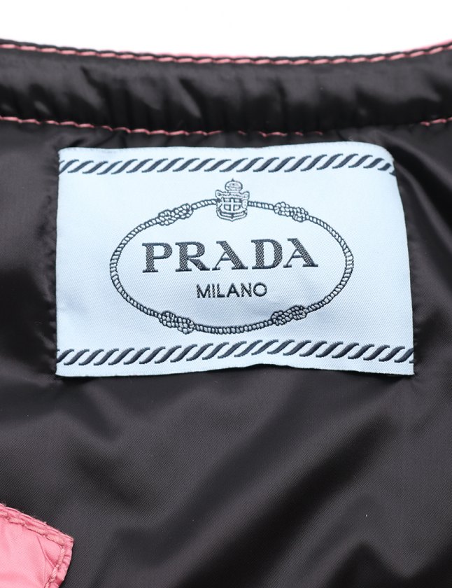 プラダ PRADA ダウンジャケット ノーカラー ピンク 42 アウター