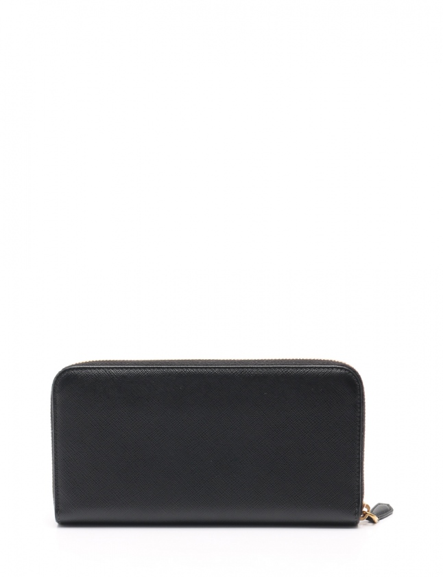 プラダ PRADA ラウンドファスナー長財布 黒 小物 サフィアーノレザー 