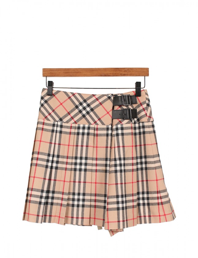 バーバリー ロンドン BURBERRY LONDON ラップスカート ベージュ マルチ  
