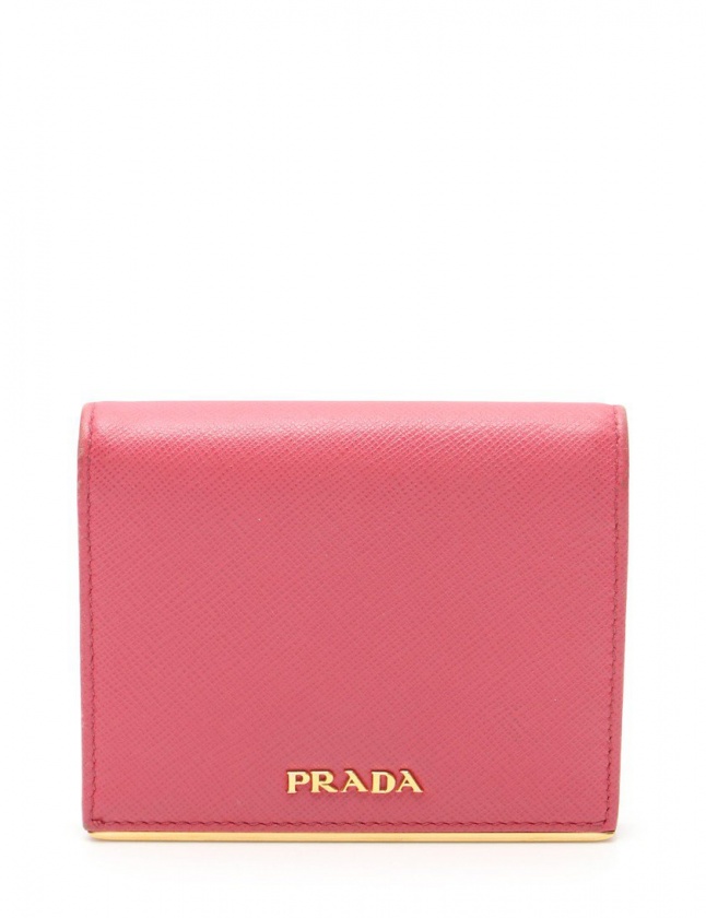 プラダ PRADA 二つ折り財布 ピンク 小物 レザー 1MV204 PORTAF 