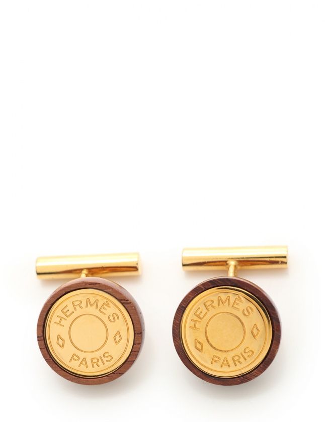 エルメス カフリンクス カフスボタン ウッド ひけ セリエ アクサセリー  