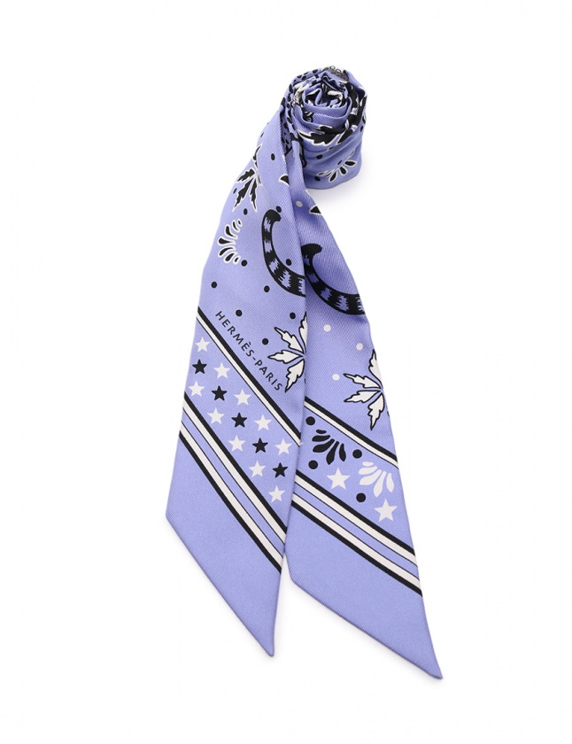 HERMES Hermès Scarf Blue Lavender HERMES Hermès Scarf Blue Lavender