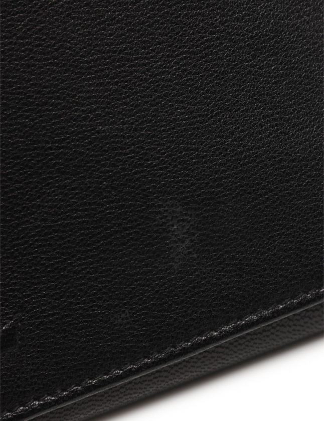 【極美品】 イヴサンローラン レザー 二つ折り財布 ロゴプレート YSL 黒 イヴサンローラン YVES SAINT LAURENT 二つ折り長財布 YSLロゴ