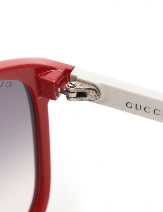 GUCCI サングラス シェリーライン ダークグレー 赤 白 GG1636 GUCCI サングラス シェリーライン ダークグレー 赤 白 GG1636