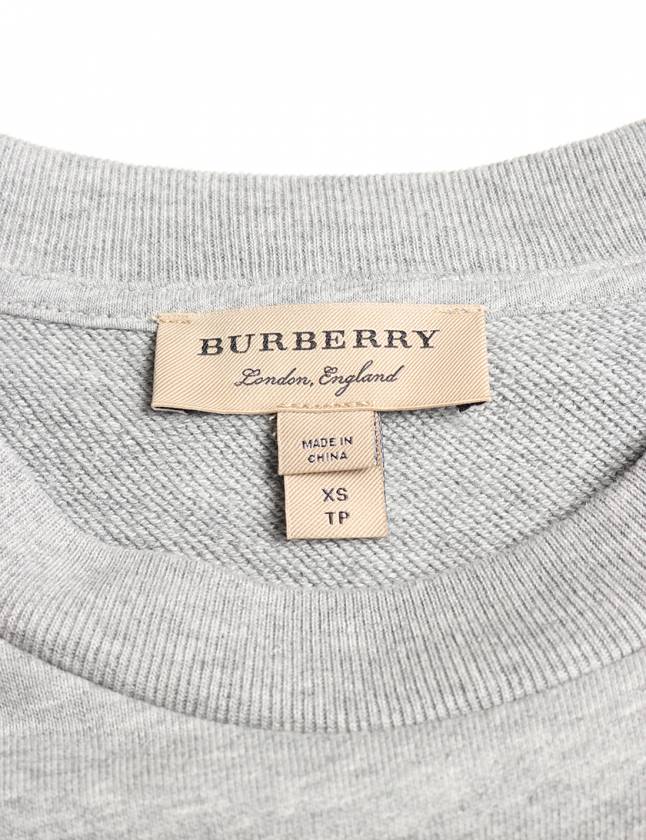 バーバリー BURBERRY スウェット グレー XS トップス 長袖 刺繍 