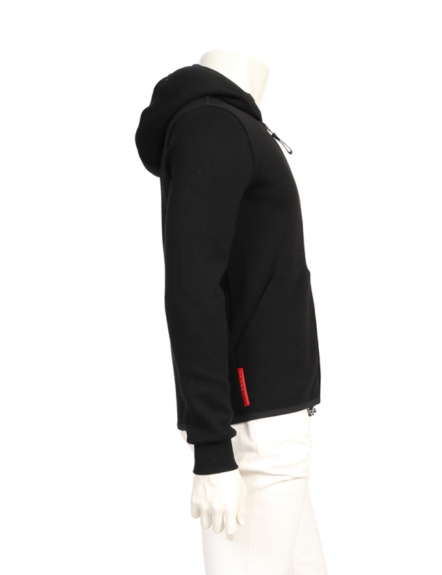 プラダスポーツ PRADA SPORT ニットパーカー 黒 48 トップス 長袖 