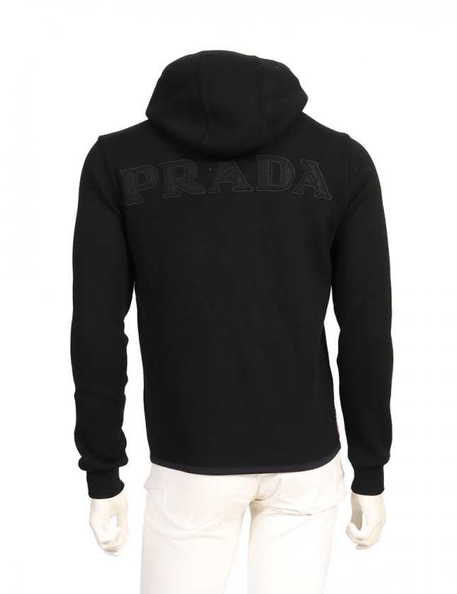 プラダスポーツ PRADA SPORT ニットパーカー 黒 48 トップス 長袖 