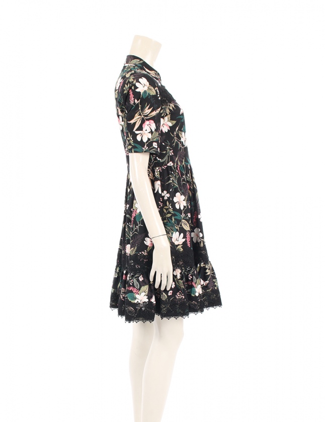 Kate Spade 花柄ワンピース 黒 ケイトスペード KATE SPADE ワンピース 花柄 ノースリーブ M 黒