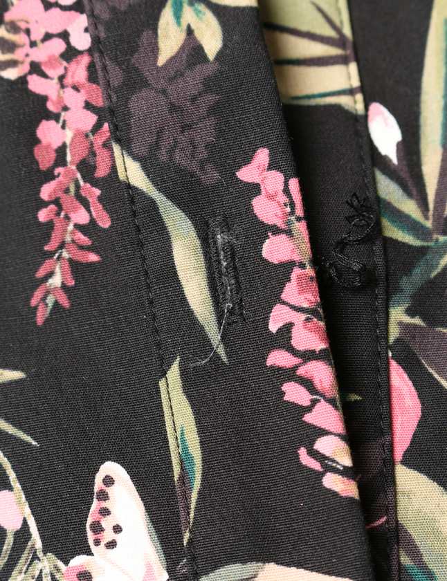 Kate Spade 花柄ワンピース 黒 ケイトスペード KATE SPADE ワンピース 黒 マルチカラー 0 半袖