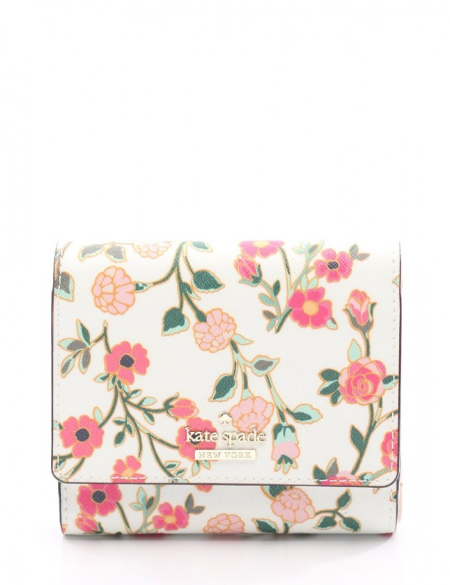 ケイトスペード KATE SPADE 二つ折り財布 アイボリー マルチカラー 