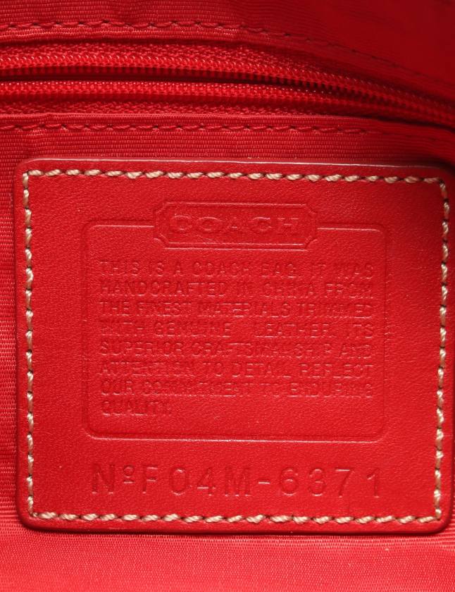 コーチ COACH ワンショルダーバッグ シグネチャー 赤 アイボリー 6371 