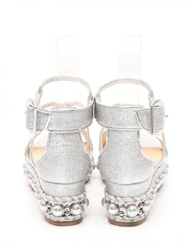 クリスチャンルブタン Christian louboutin サンダル シルバー 36 