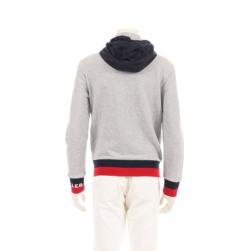 モンクレール MONCLER スウェットパーカー グレー ネイビー 赤 S 